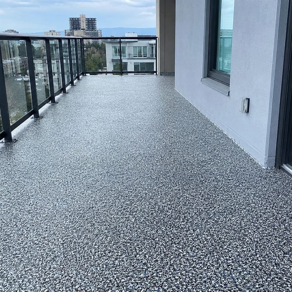 Plancher époxy Balcon extérieur à Saint-Lazare